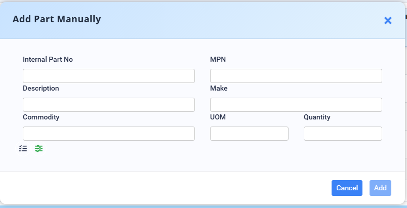 Add Part Manually