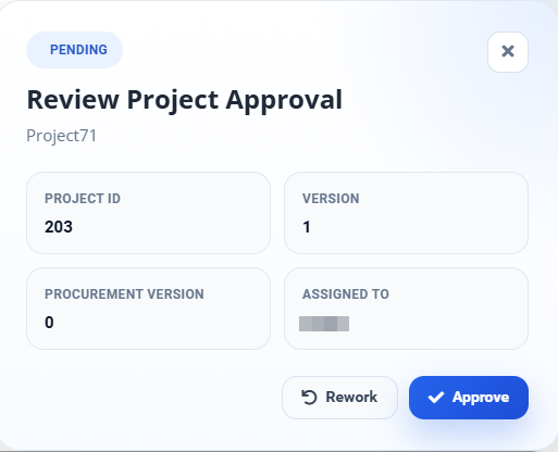 Approval Dialogue